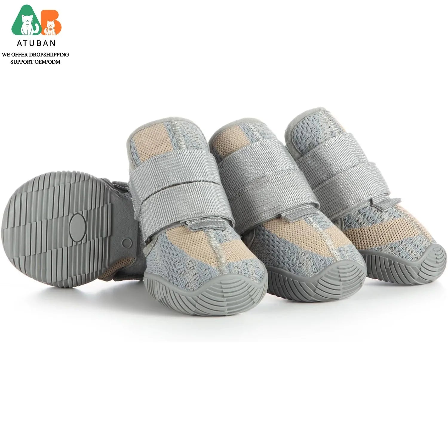 Dog Shoes,Mesh Breathable Dog Boots for Walking Running Hiking,Soft Non-Slip Rugged Rubber Sole Dog Booties Adjustable Straps