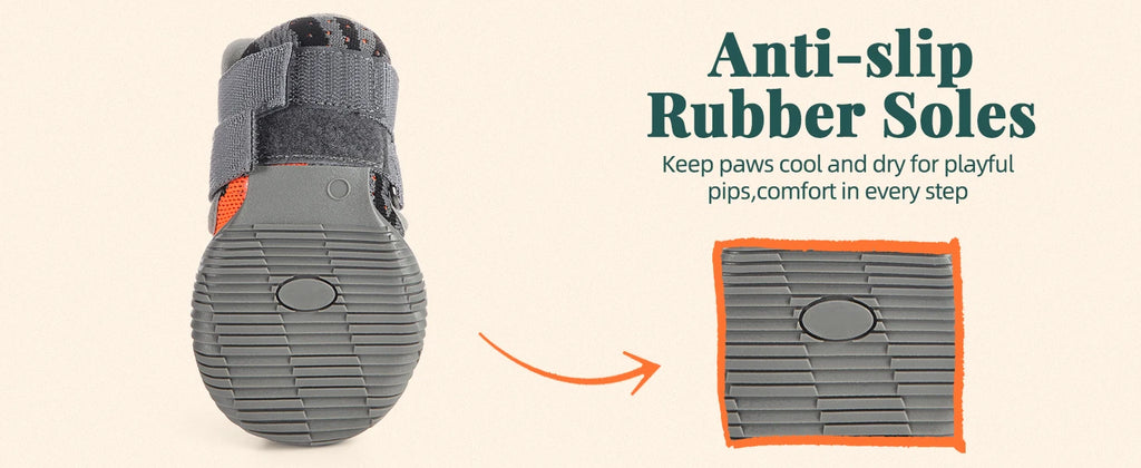 Dog Shoes,Mesh Breathable Dog Boots for Walking Running Hiking,Soft Non-Slip Rugged Rubber Sole Dog Booties Adjustable Straps